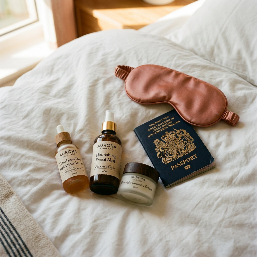 Travel-friendly K-beauty hydration set for dry cabin air