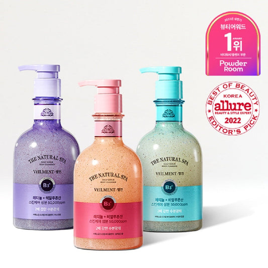 [Velment] Bellman Natural Spa Moisture Glow Scrub Wash 400ml 4 types, choose 1