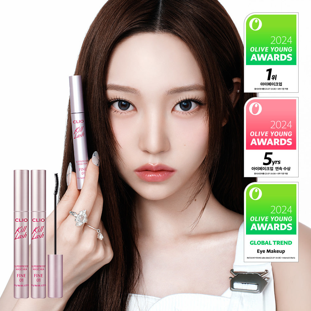 [CLIO] Clio Kill Lash Super Proof Mascara 1+1 Special (+Free Mini Eyelash Nutrient)