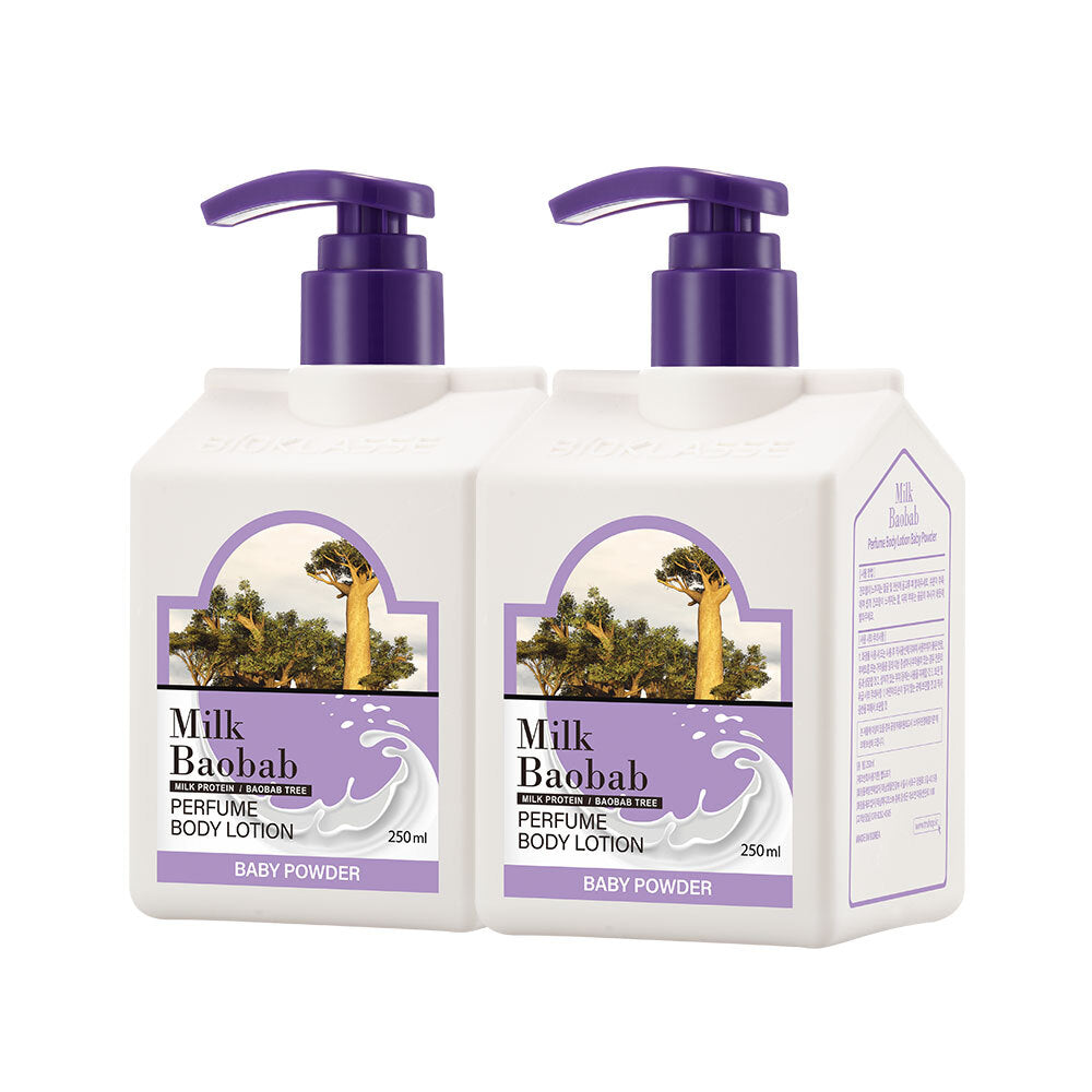 [milkbaobab] Milk Baobab Perfume Body Lotion Baby Powder Double Special (250ml+250ml)