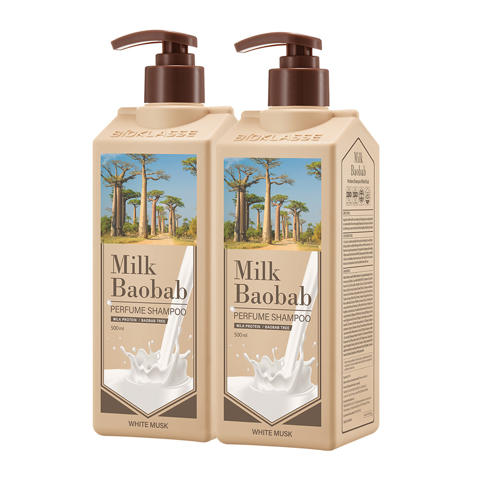[milkbaobab] Milk Baobab Perfume Shampoo White Musk Double Special (500ml+500ml)