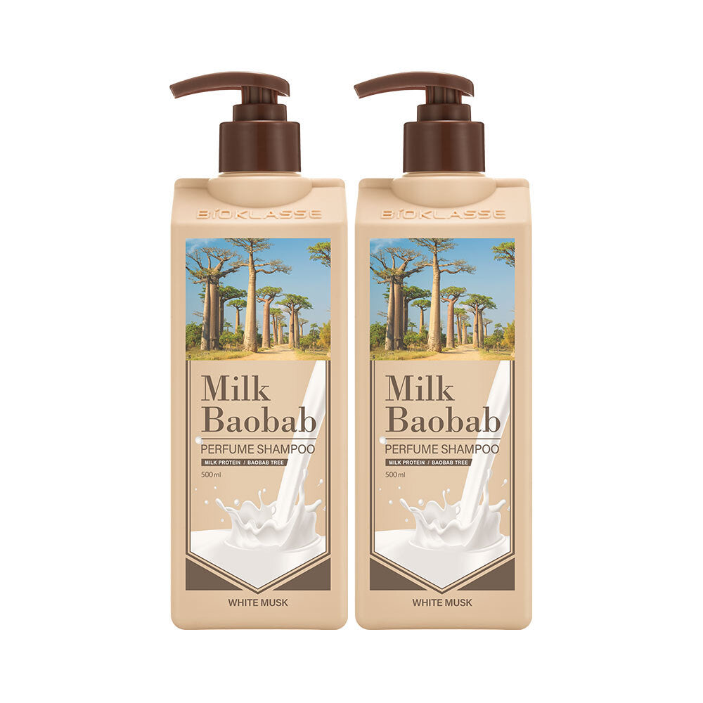 [milkbaobab] Milk Baobab Perfume Shampoo White Musk Double Special (500ml+500ml)