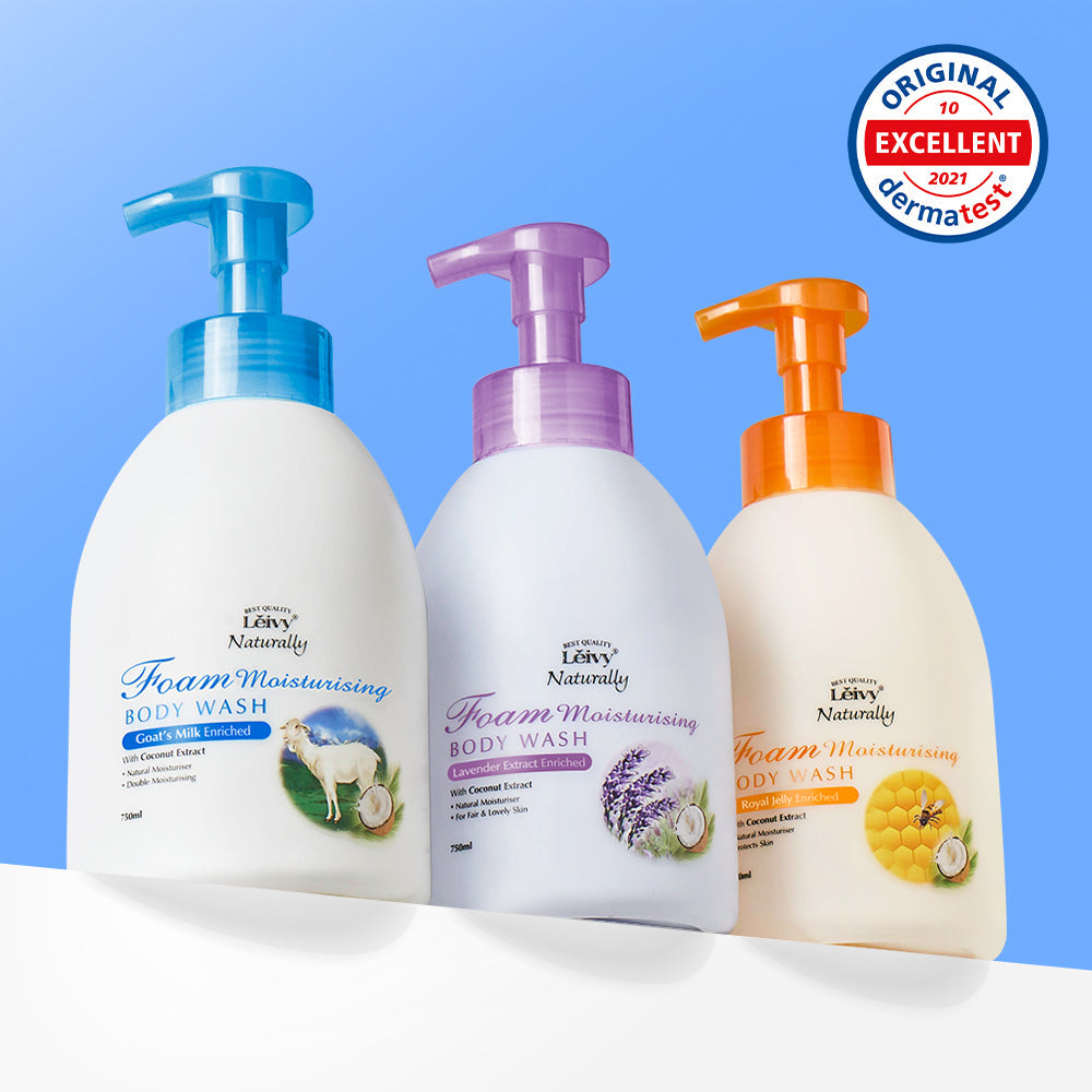 [Leivy] Raybee Perfume Foam Body Wash 750ml 3 types (Goat Milk/Lavender/Royal Jelly)