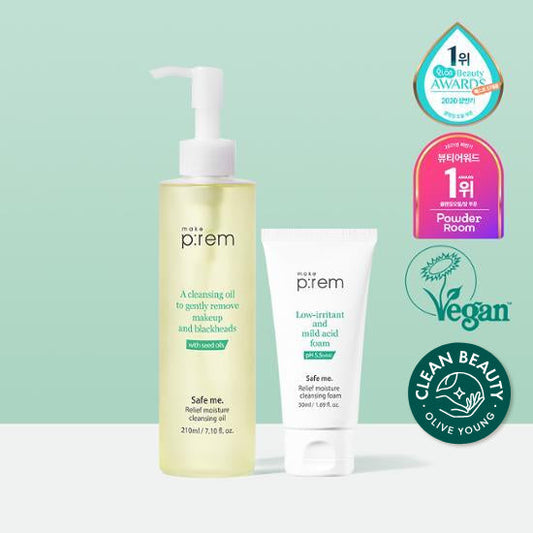 [makeprem] MakePrem Safe Me Relief Moisture Cleansing Oil 210ml Special (+Foam 50ml)