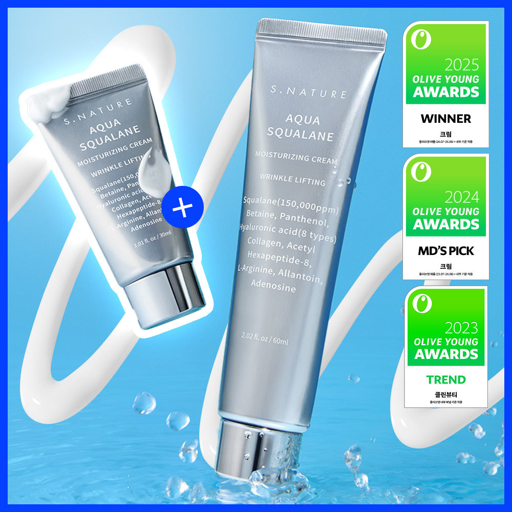 [S NATURE] S-Nature Aqua Squalane Moisturizing Cream 60ml Special (60ml+30ml)