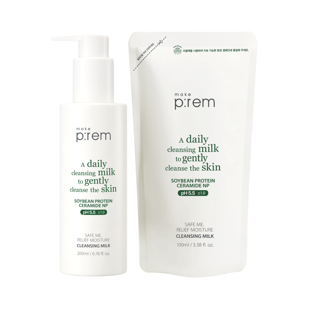 [makeprem] MakePrem Safe Me Relief Moisture Cleansing Milk Special (200ml+100ml refill)