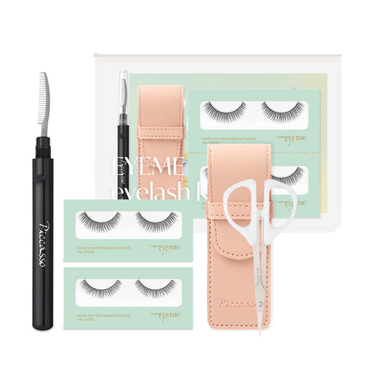 [PICCASSO] Picasso Aimi Eyelash Kit (2 types of eyelashes + eyelash comb + eyebrow scissors)