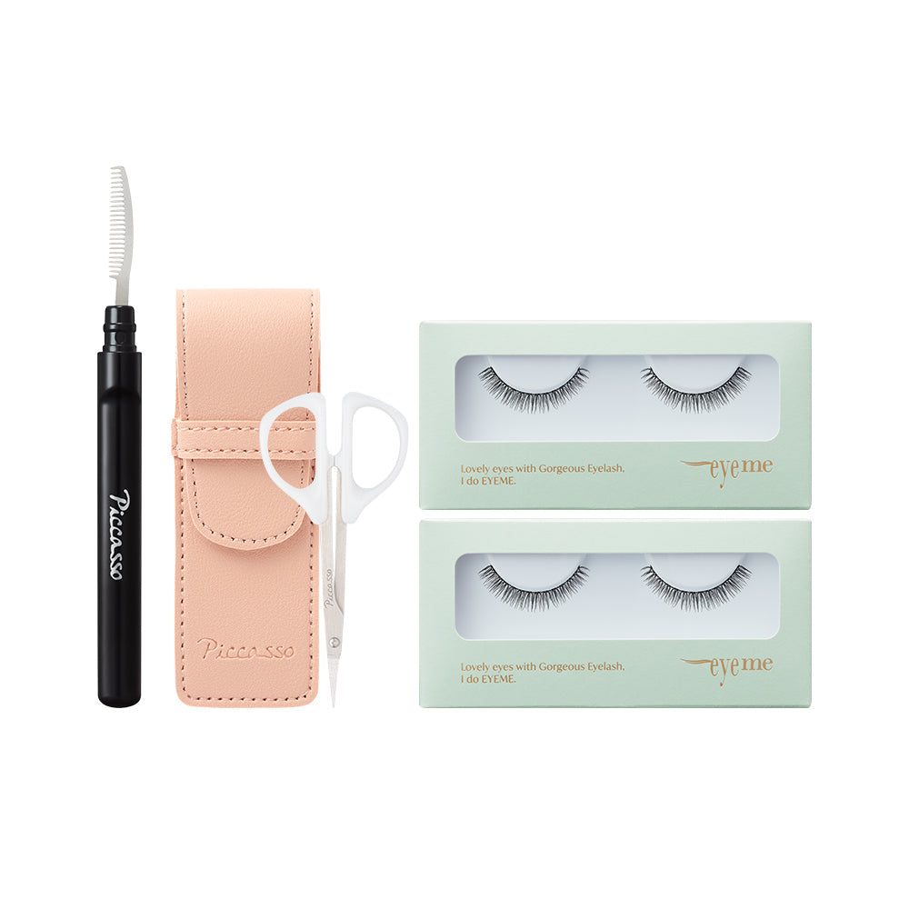 [PICCASSO] Kit Cils Picasso Aimi (2 types de cils + peigne à cils + ciseaux à sourcils)