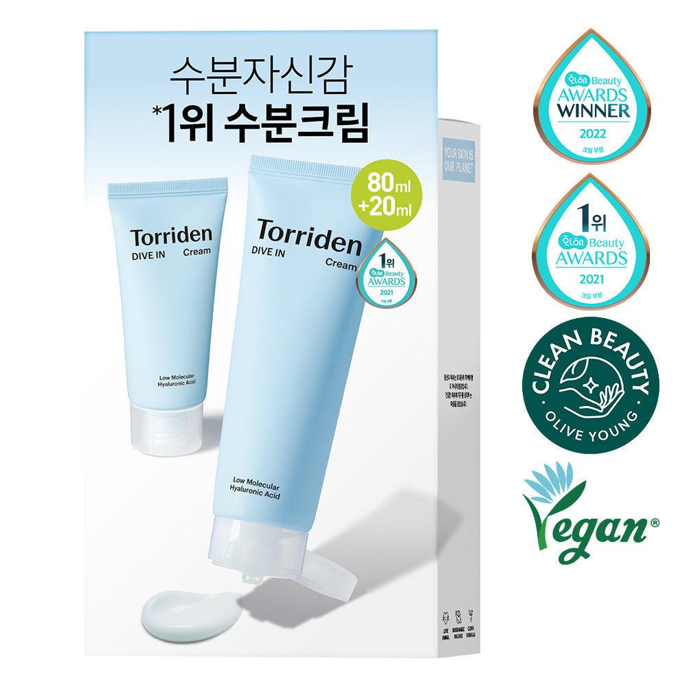 [Torriden] Toriden Dive-in Crème à l'Acide Hyaluronique de Faible Moléculaire 80 ml Spécial (+ 20 ml de crème supplémentaire fournie)