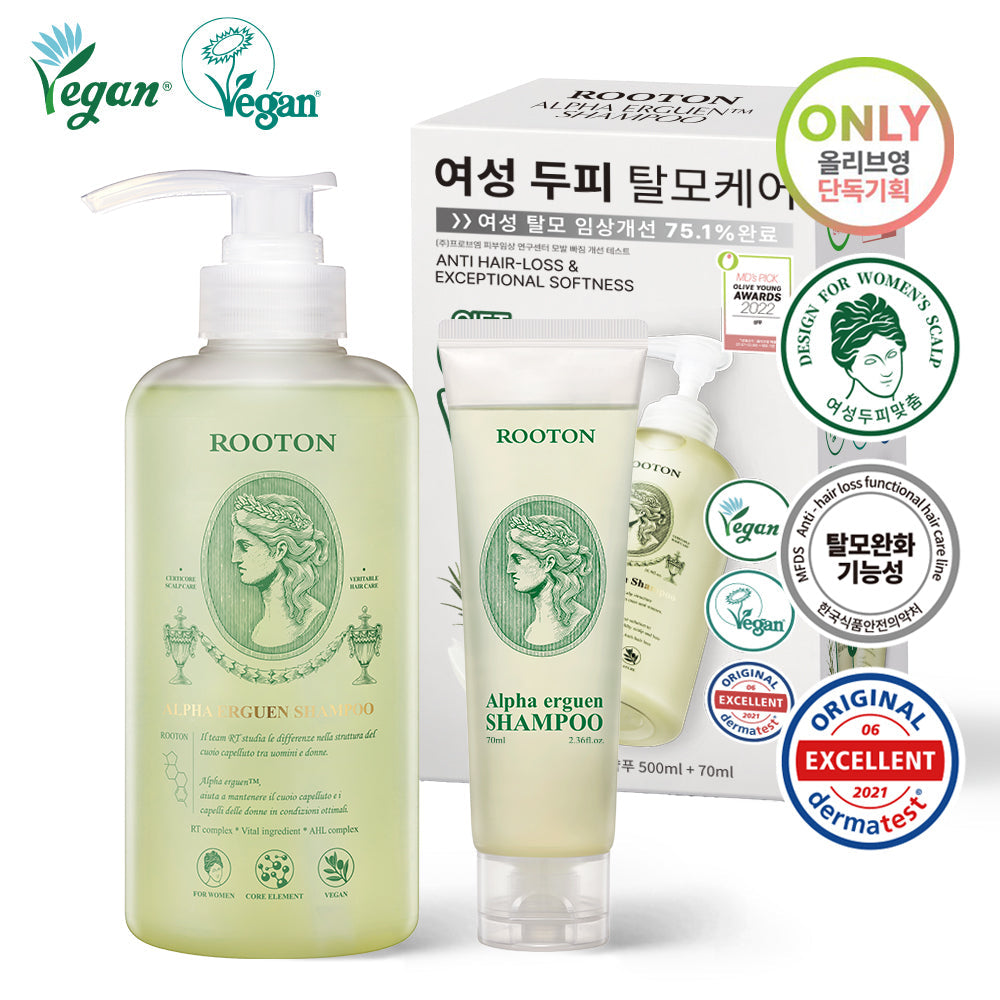 [ROOTON] Luton Alpha Ergen Hair Loss Shampoo for Women's Scalp 500ml+70ml Giveaway Plan