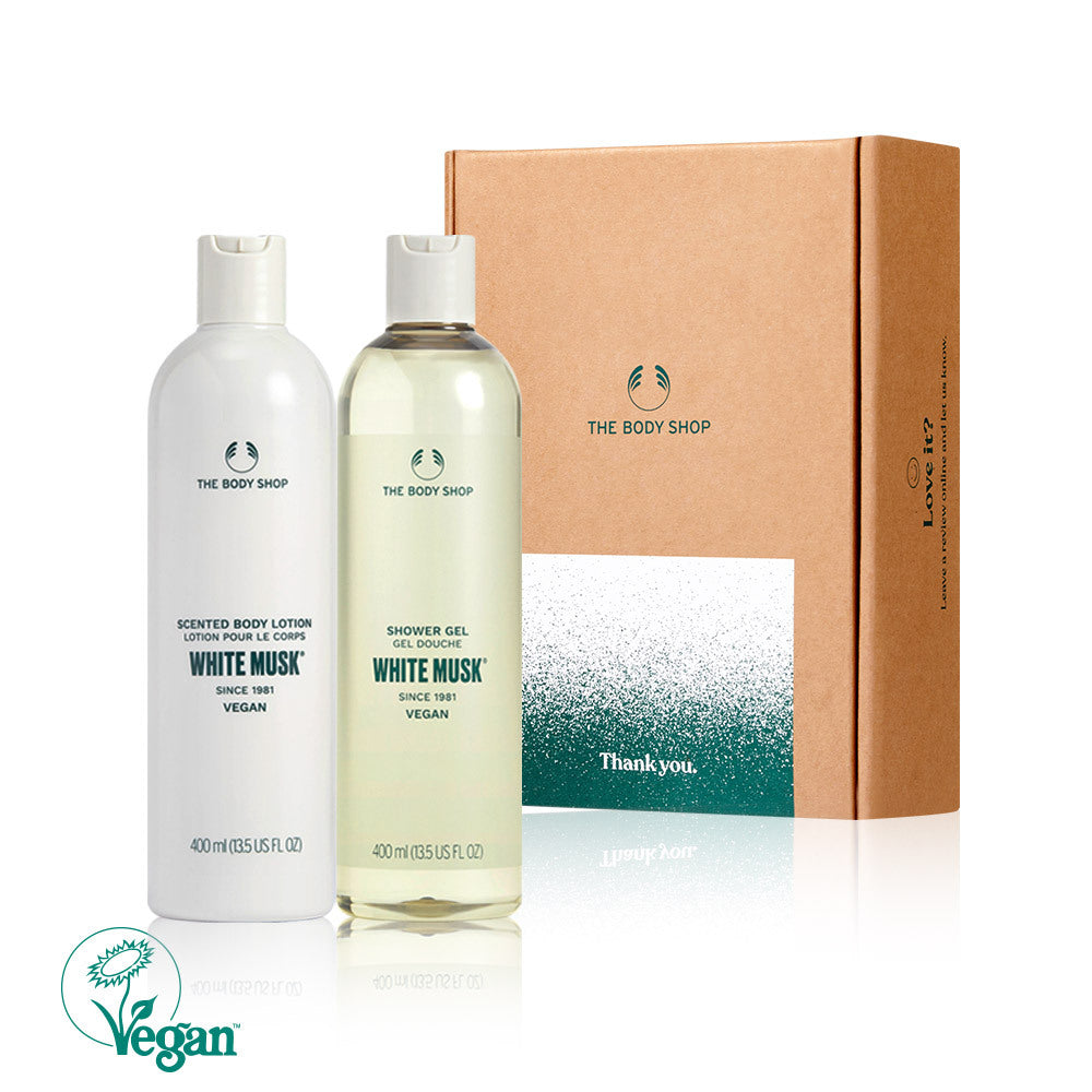 [THE BODY SHOP] The Body Shop White Musk Body Care 2-piece Set (Shower Gel 400ml + Body Lotion 400ml)