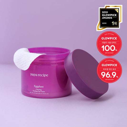 [paparecipe] Papa Recipe Eggplant Clearing Moisture Exfoliating Peeling Pad Toner 70 sheets