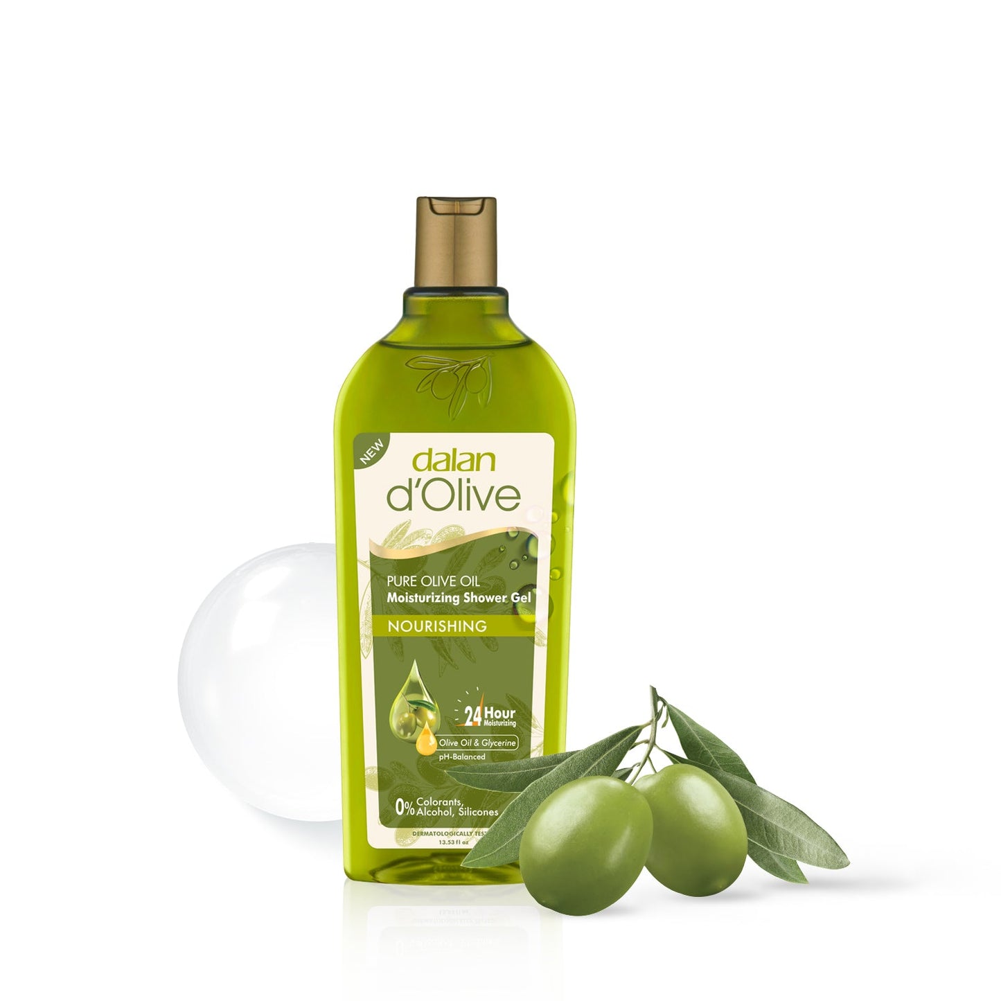 [DALAN] Dalan Pure Olive Oil Highly Moisturizing Shower Gel Nourishing (Grass Leaf Fragrance) 400ml