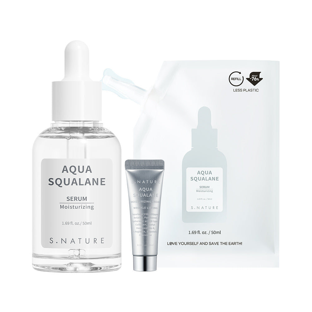 [S NATURE] S-Nature Aqua Squalane Serum 50ml special (+50ml refill + 10ml moisturizing cream)