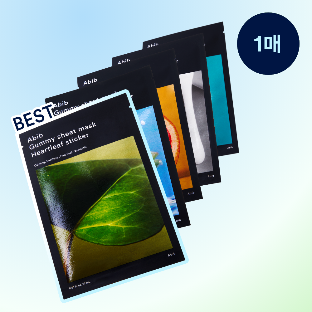 [Abib] Gum Crack Sheet Mask Sticker (1 sheet) (Heartleaf/Heartleaf/Madecassoside/Collagen milk/Vita)