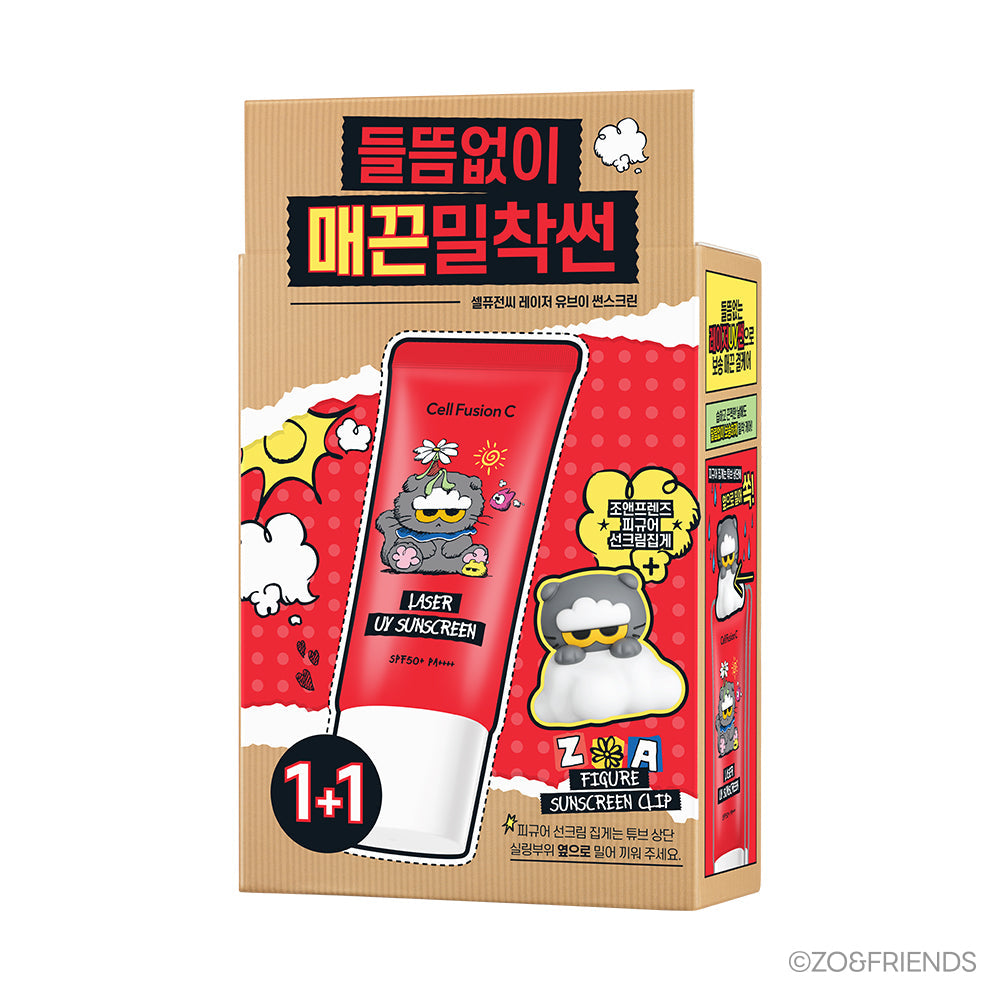 [Cell Fusion C] Écran solaire UV laser Cell Fusion C 35 ml Double spécial (+ pince de protection solaire figure Jo & Friends)