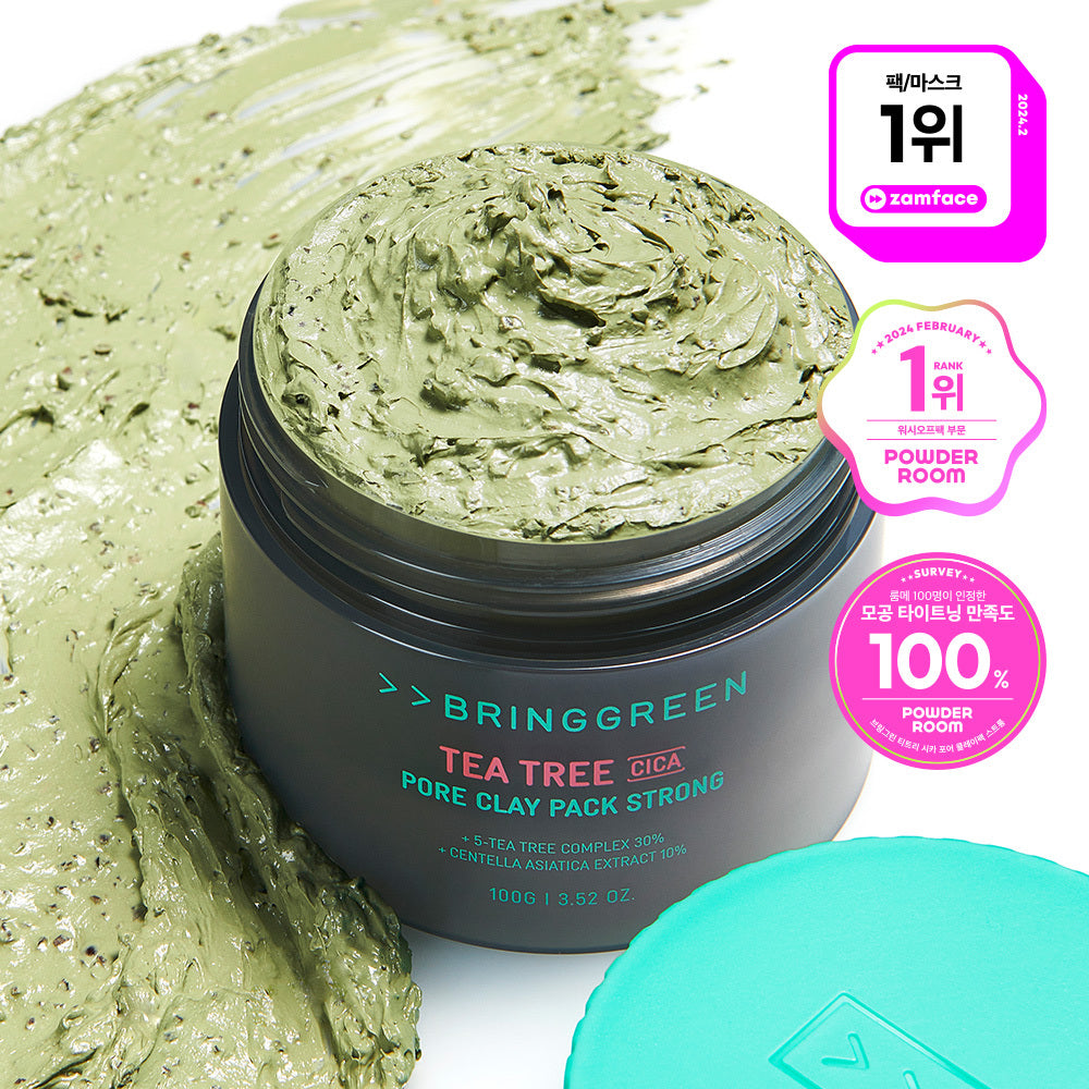 [BRING GREEN] Bringgreen Tea Tree Cica Pore Clay Pack Strong 100g (2 packs/single item)