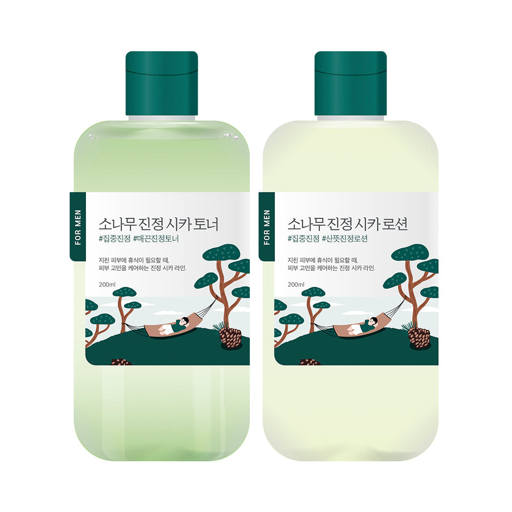 [Round Lab] Round Wrap for Men Kiefernbaum Toner/Lotion 2 Sorten spezial (+ 40ml beruhigender Reiniger enthalten)