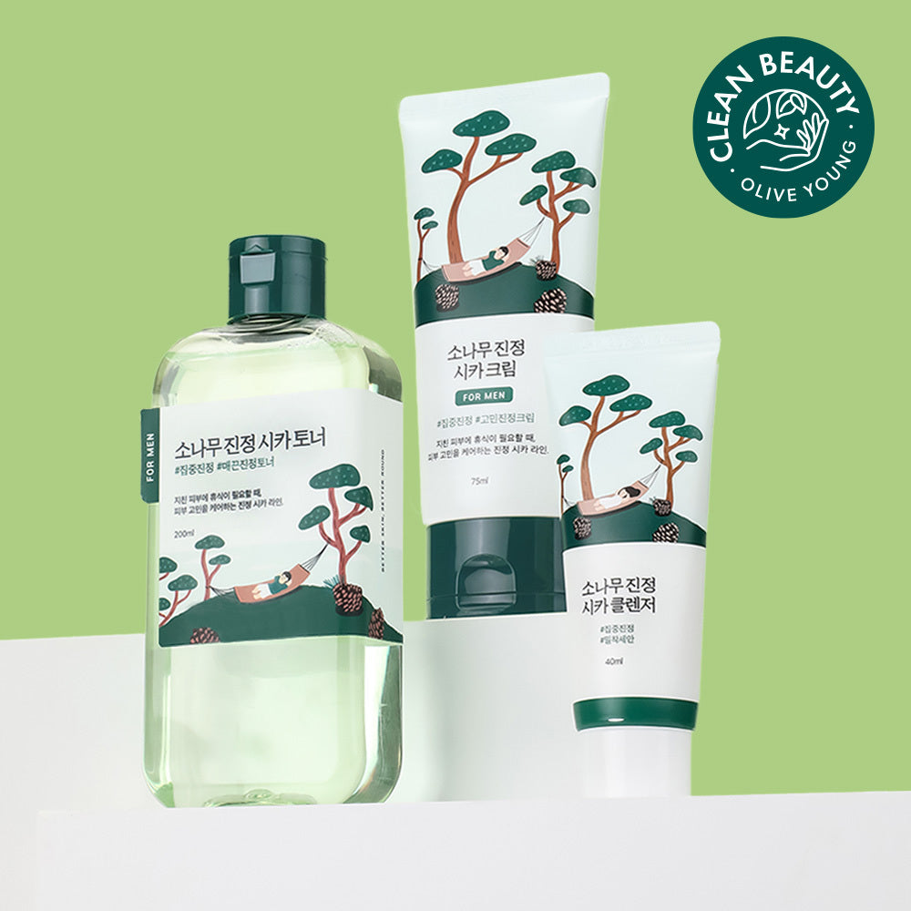 [Round Lab] Round Wrap for Men Pine Tree Toner/Creme 2 Typen Spezial (+ 40ml beruhigender Reiniger enthalten)