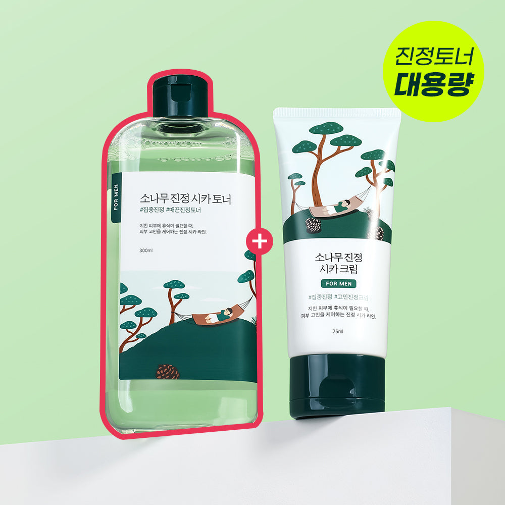 [Round Lab] Round Wrap for Men Pine Tree Toner/Creme 2 Typen Spezial (+ 40ml beruhigender Reiniger enthalten)