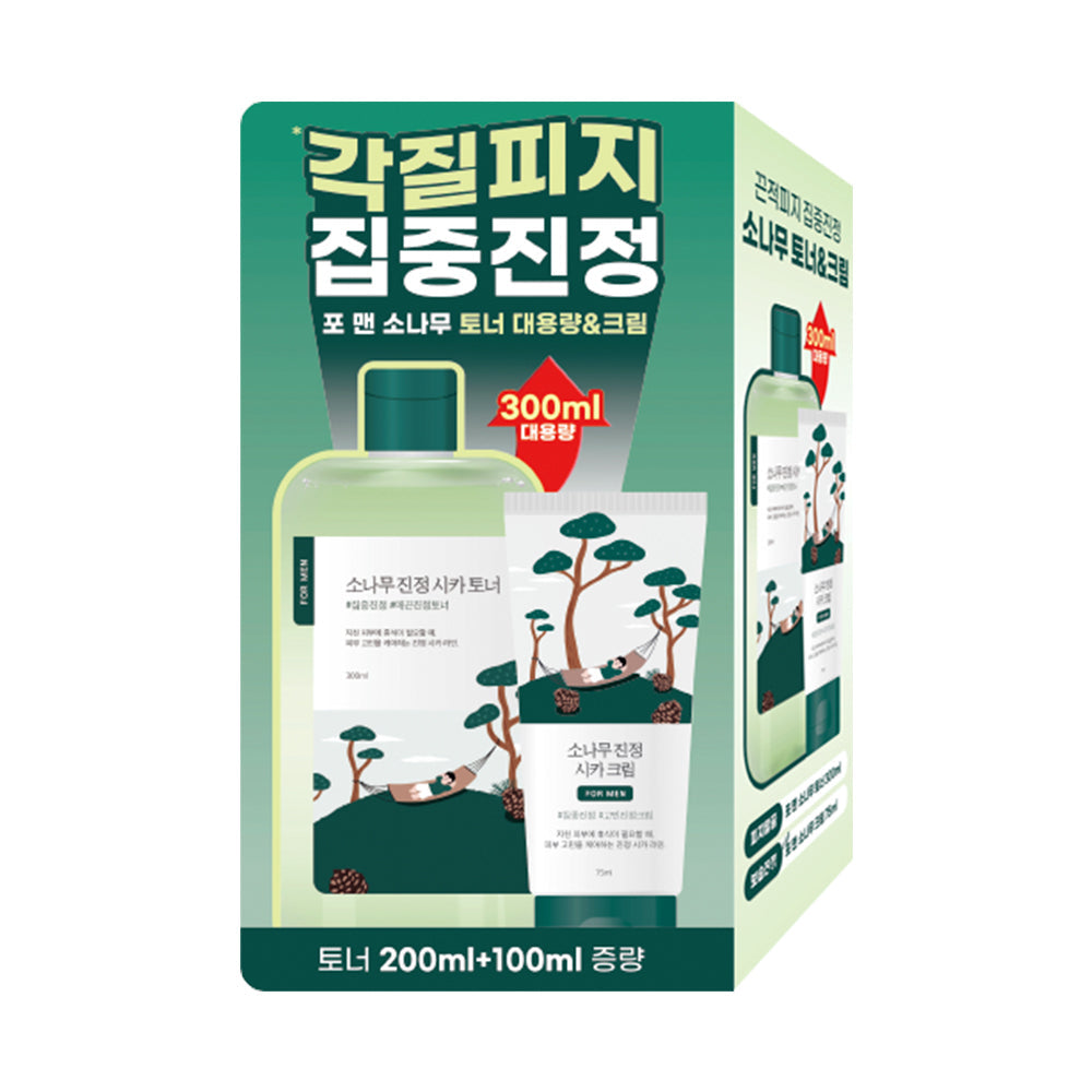 [Round Lab] Round Wrap for Men Pine Tree Toner/Creme 2 Typen Spezial (+ 40ml beruhigender Reiniger enthalten)