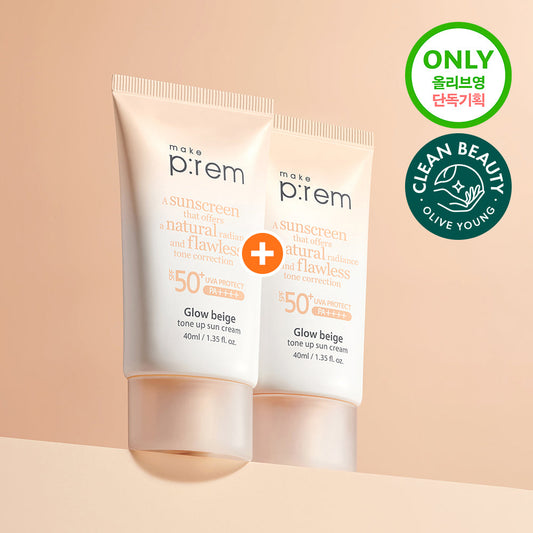 [makeprem] MakePrem Glow Beige Tone-Up Sun Cream 40ml+40ml