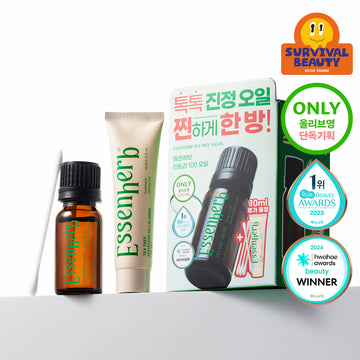 [essenherb] Essen Herb Tea Tree 100 Oil Set (10ml + 10ml cream + 50 cotton swabs provided)