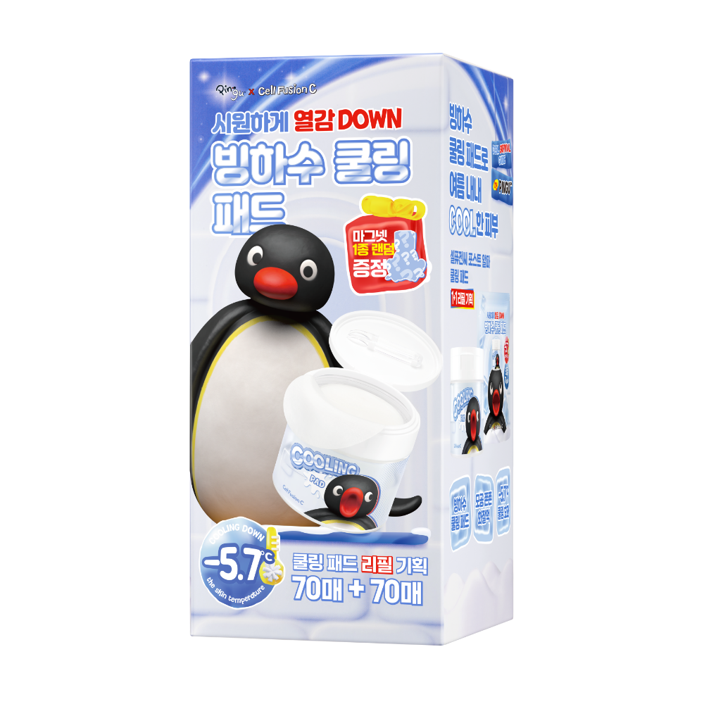 [Cell Fusion C] Cell Fusion C Post Alpha Cooling Pad 70 Sheets 1+1 Special (Refill + Pingu Magnet/Double)