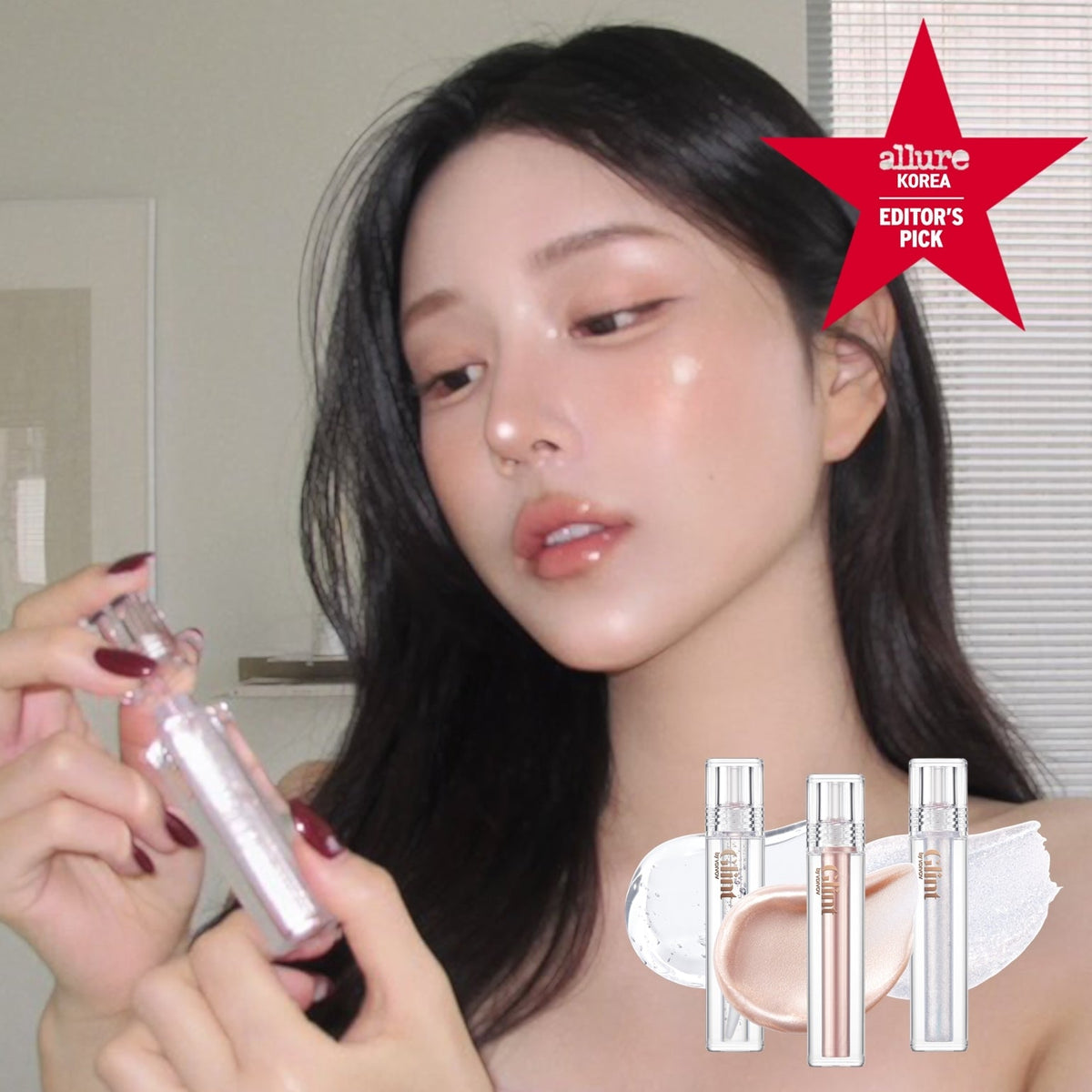 [GlintbyVDIVOV] Glint Liquid Highlighter (Blusher Layering)