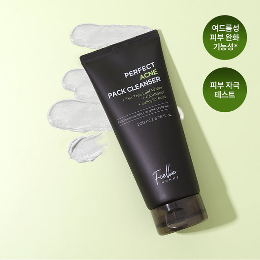[Foellie] Poelier Homme Clay Pack Cleanser 200ml Trouble relief + Pore reduction + Blackhead care