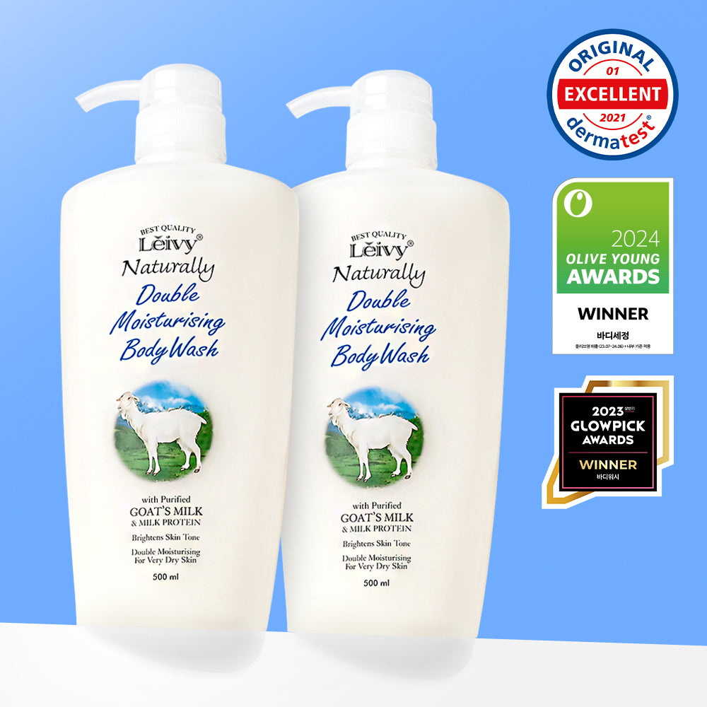 [Leivy] Raybee Goat Milk/Lavender Body Wash 500ml special set of 2 types (+ 45ml miniature gift)
