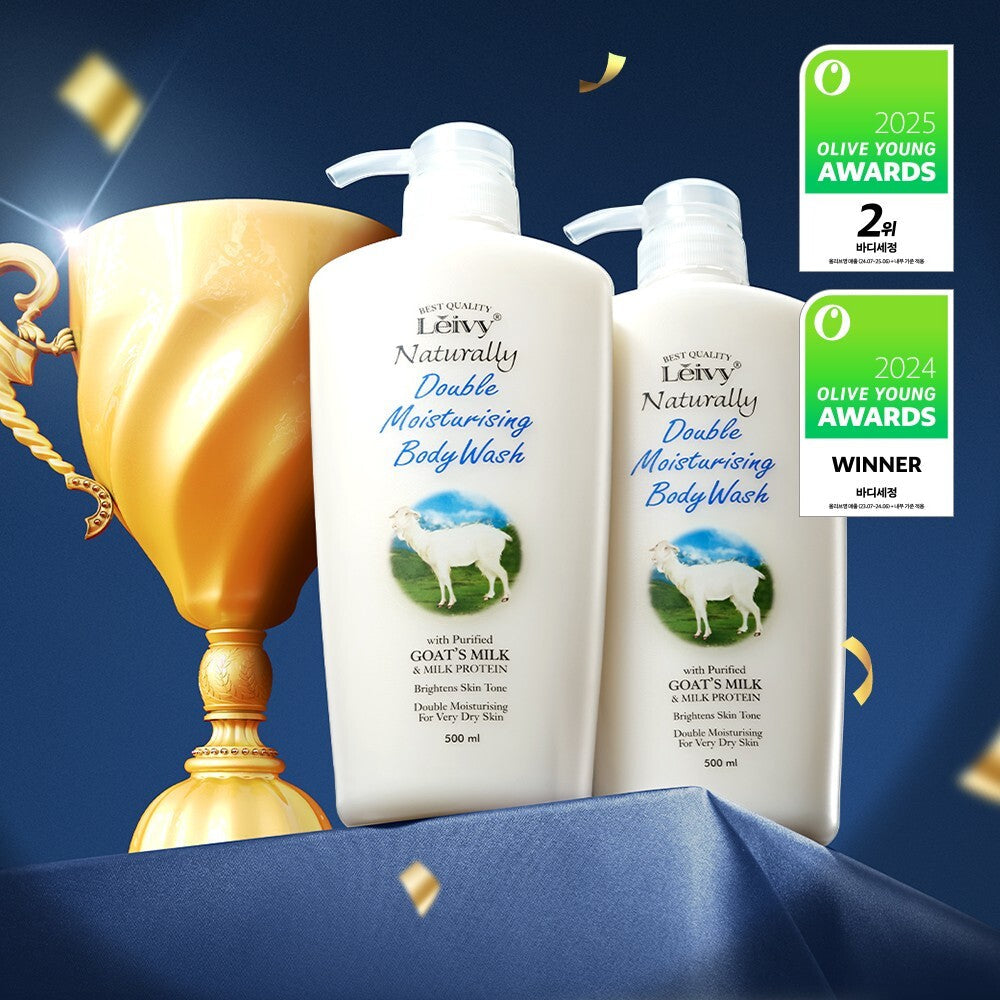 [Leivy] Raybee Goat Milk/Lavender Body Wash 500ml special set of 2 types (+ 45ml miniature gift)