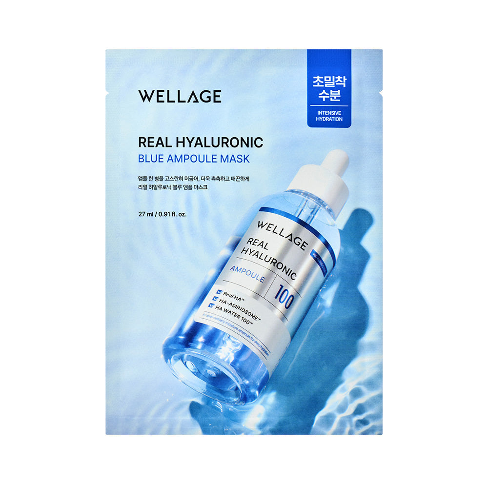 [Wellage] Wellage Real Hyaluronic Blue Ampoule Mask 1 piece