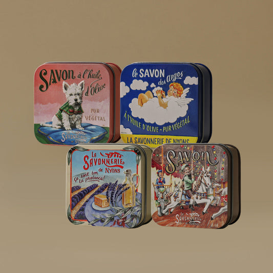 [lasavonneriedenyons] LaSavonne Lid Nion Perfume Soap Tin Case 100g 4 types, choose 1 (Lavender/Rose/Vervain/Cotton Flower)