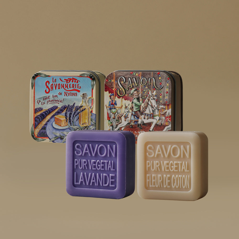 [lasavonneriedenyons] LaSavonne Lid Nion Perfume Soap Tin Case 100g 4 types, choose 1 (Lavender/Rose/Vervain/Cotton Flower)