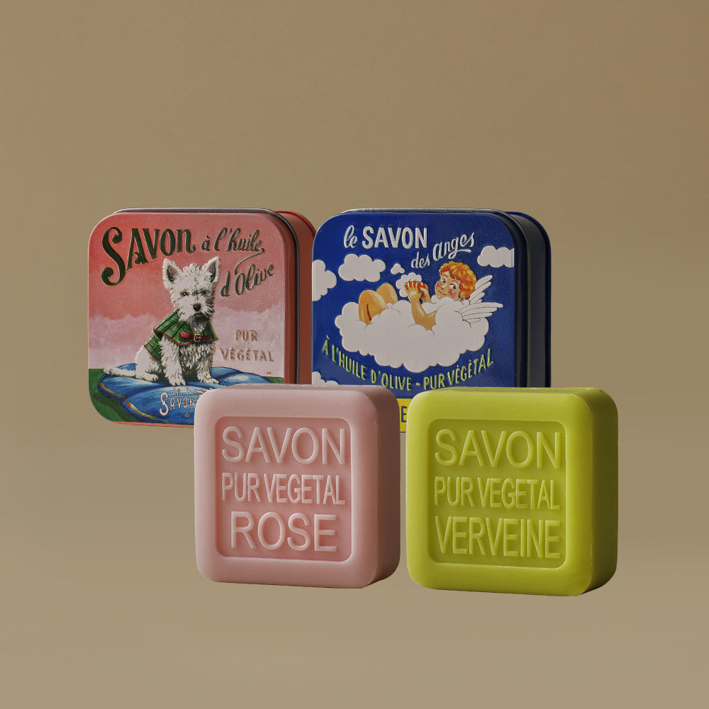 [lasavonneriedenyons] LaSavonne Lid Nion Perfume Soap Tin Case 100g 4 types, choose 1 (Lavender/Rose/Vervain/Cotton Flower)