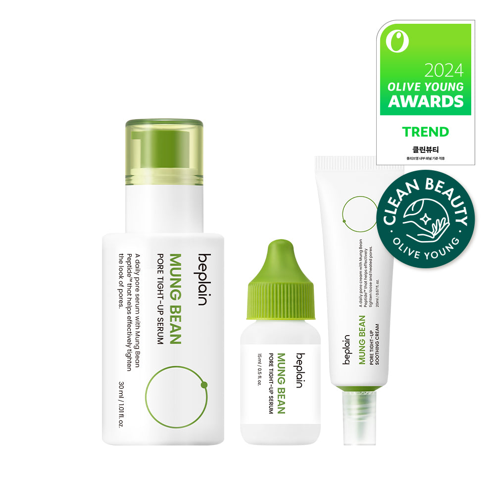 [beplain] BePlain Mung Bean Pore Tightening Serum 30ml (+15ml+Cream 20ml)