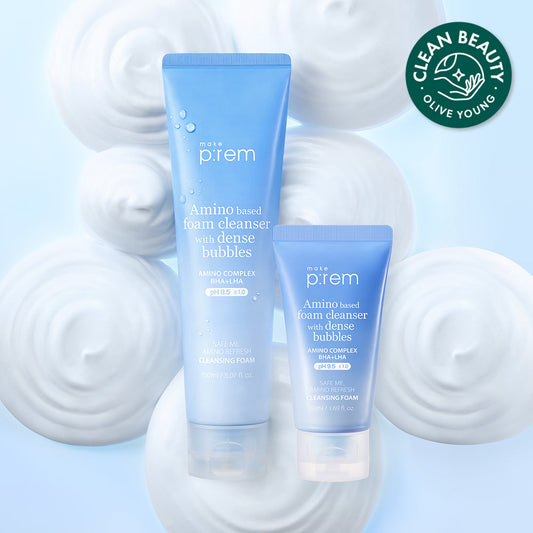 [makeprem] MakePrem Safe Me Amino Refresh Cleansing Foam 150ml Special (+50ml)