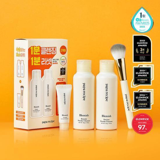 [paparecipe] Papa Recipe Blemish Enzyme Powder Cleanser 50g Double Plan (+Brush+Blemish Cream 7ml)