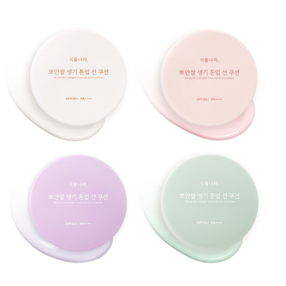[Shingmulnara] Plant Country White Rice Vitality Tone-Up Sun Cushion Single Item/Refill Plan 4 types, choose 1