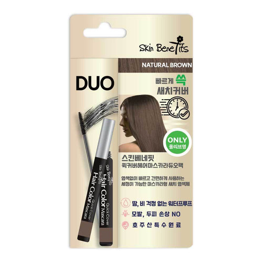 [SKIN BENEFITS] Choose 1 of Skin Benefit 3 Type Quick Cover Hair Mascara Duo Pack (Dark Brown/Natural Brown/Natural Black)