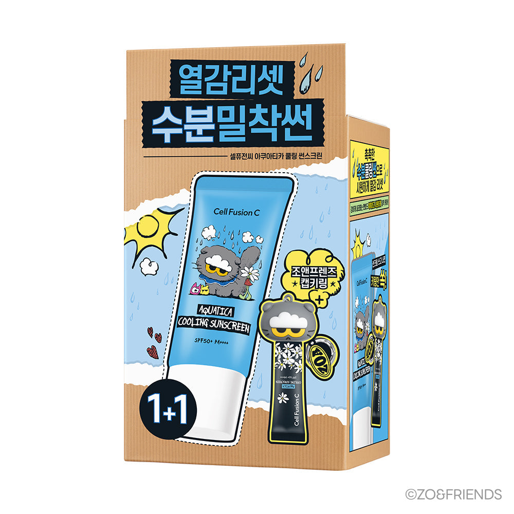 [Cell Fusion C] Crème solaire rafraîchissante Cellfusion C Aquatica 35 ml Double Special (+ 10 ml + porte-clés Jo & Friends Cap)