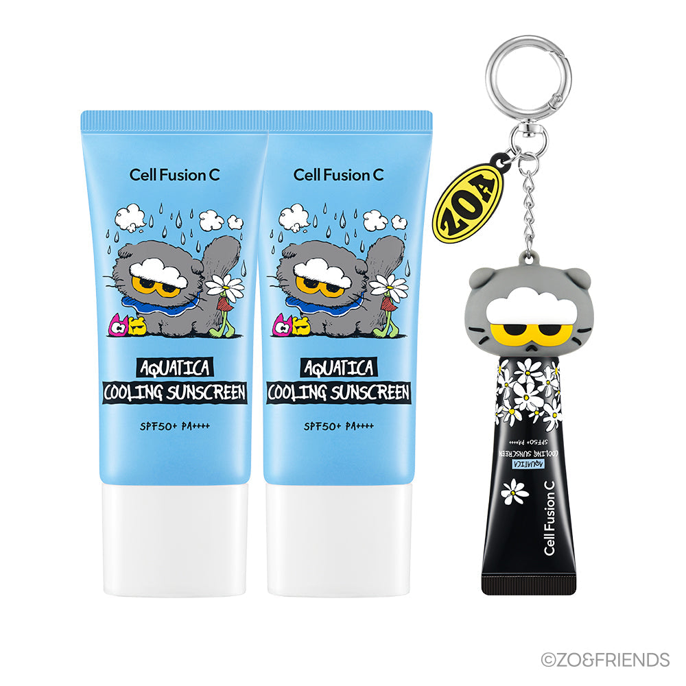 [Cell Fusion C] Crème solaire rafraîchissante Cellfusion C Aquatica 35 ml Double Special (+ 10 ml + porte-clés Jo & Friends Cap)