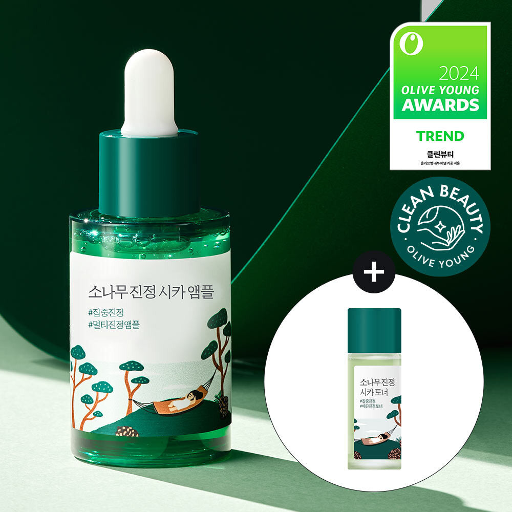 Round Lab Pine Soothing Cica Ampoule 30mL with toner
