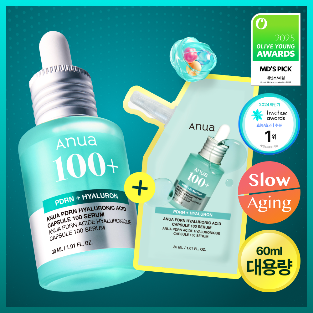 [Anua] Anua PDRN Hyaluronsäure Kapsel 100 Serum 30ml Spezial (+30ml Nachfüllpackung)