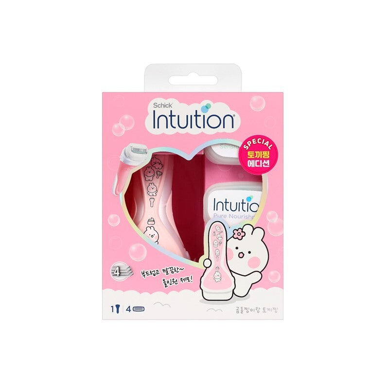 [Schick] Chic Intuition Variety Gomdoljjing/Rabbit Jjing Edition 4 types of hair removal machines, choose 1 (unit + 4 blades included)