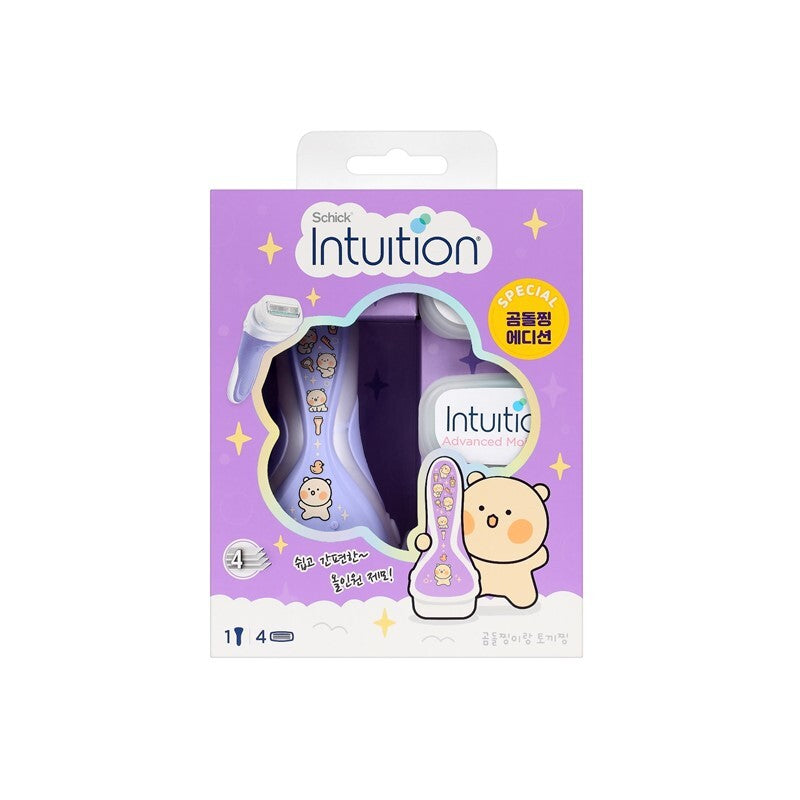 [Schick] Chic Intuition Variety Gomdoljjing/Rabbit Jjing Edition 4 types of hair removal machines, choose 1 (unit + 4 blades included)