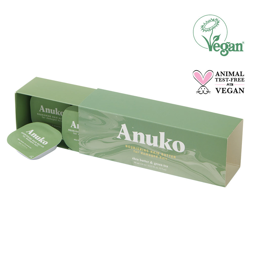 [Anuko] Traitement au beurre capillaire nourrissant Anuko pour cheveux abîmés 10 ml 9 paquets