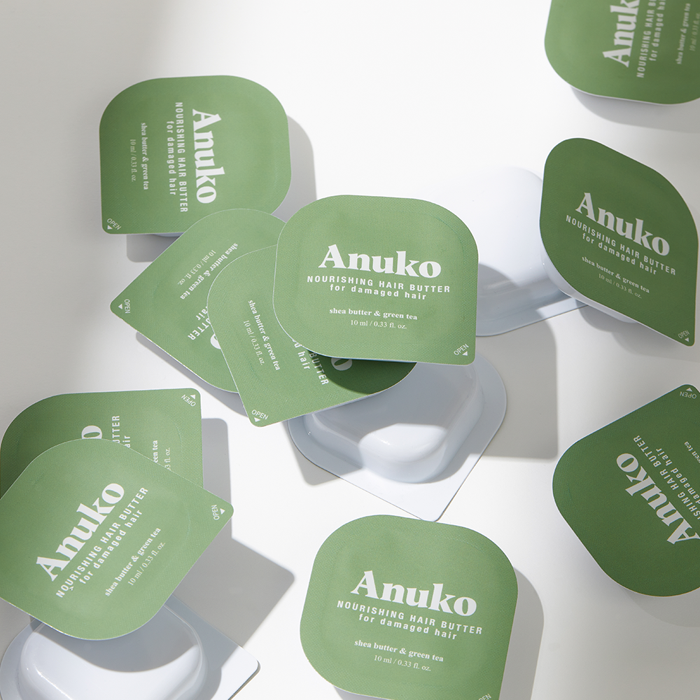 [Anuko] Traitement au beurre capillaire nourrissant Anuko pour cheveux abîmés 10 ml 9 paquets