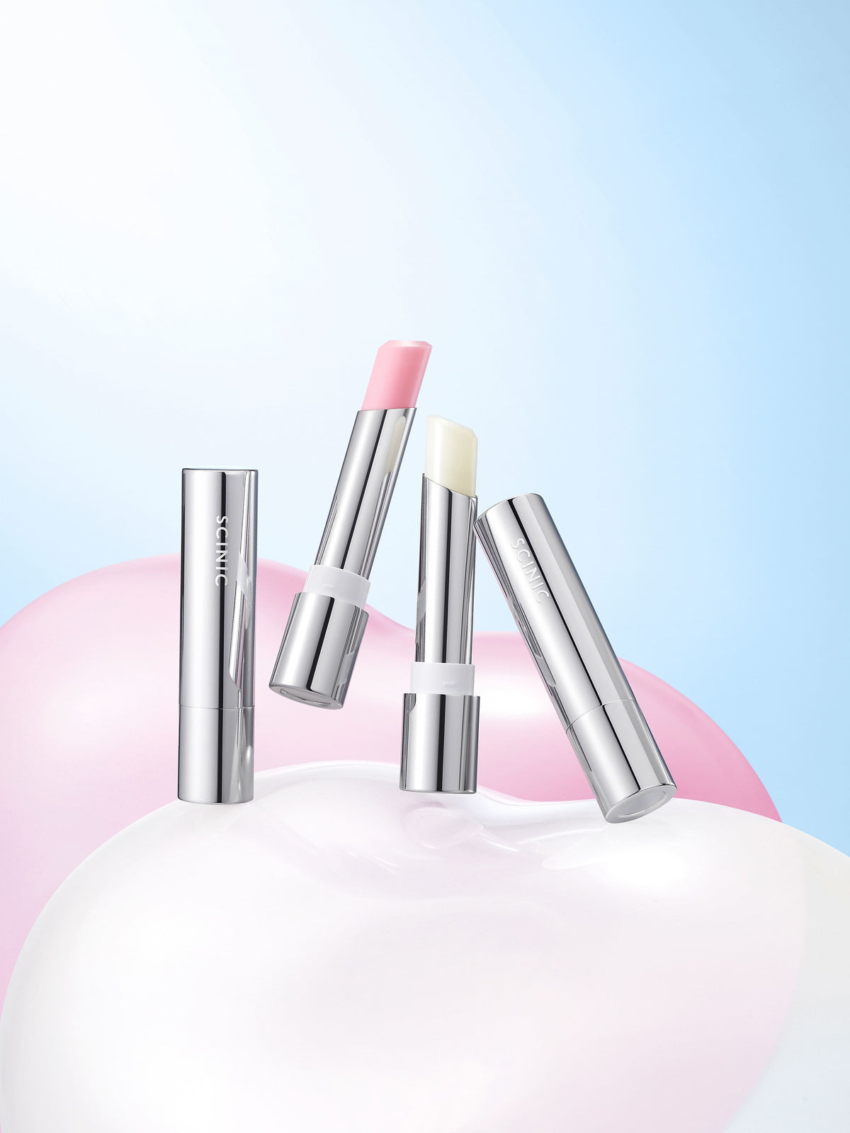 [SCINIC] Scinic UV Shield Essential Lip Balm Clear & Rose Pink (On)